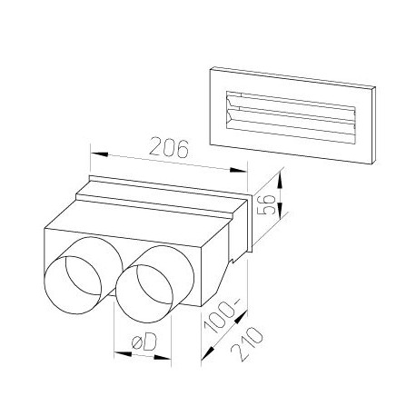 Kit plénum droit mural + grille